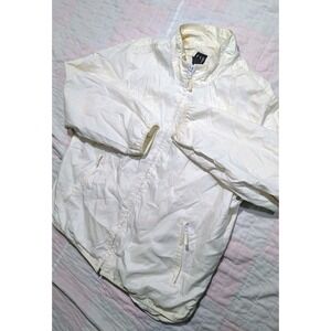 Vintage GAP Jacket Mens XL Nylon Mesh Lined Windbreaker Full Zip Track White Y2K